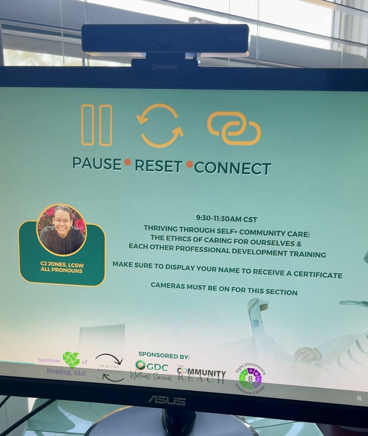 CJ Jones featured in the Pause, Reset, Connect professional development training
