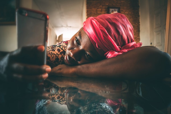 Woman on phone, stressed